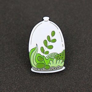{5/$25} Bell jar terrarium enamel pin